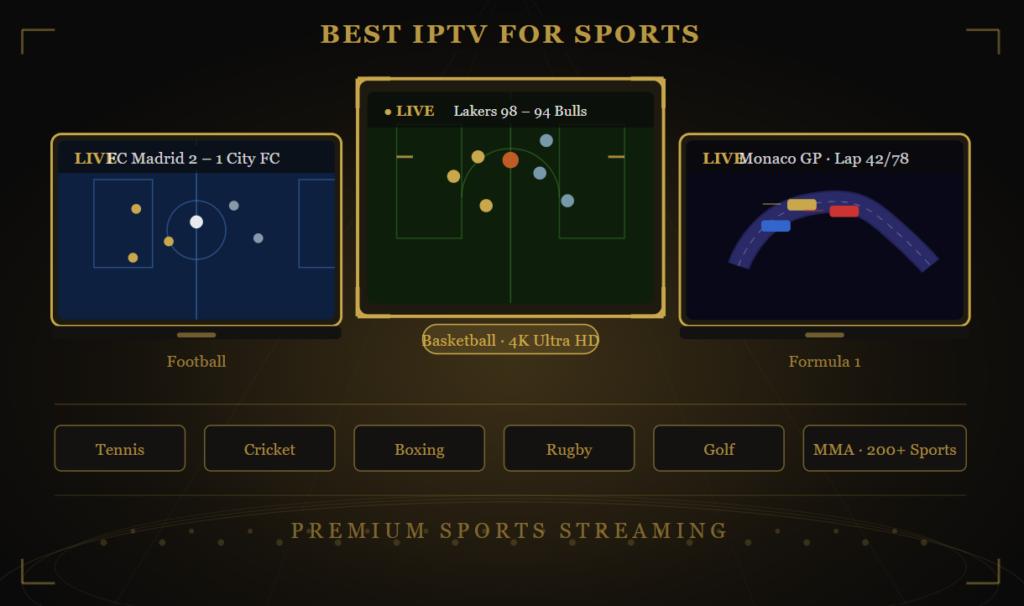 Best Marinios IPTV IPTV for sports with live football, basketball, Formula 1, and 200+ sports channels in 4K quality, featuring reliable streaming across multiple devices.